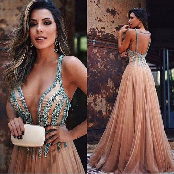 Chic Prom Dresses,champagne Prom Dress,Tulle Prom Dresses,Dazzling Prom Dress,PD00101