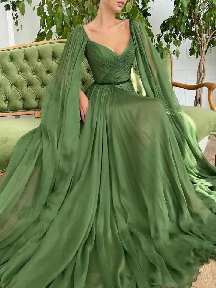 Green Long Prom Dresses
