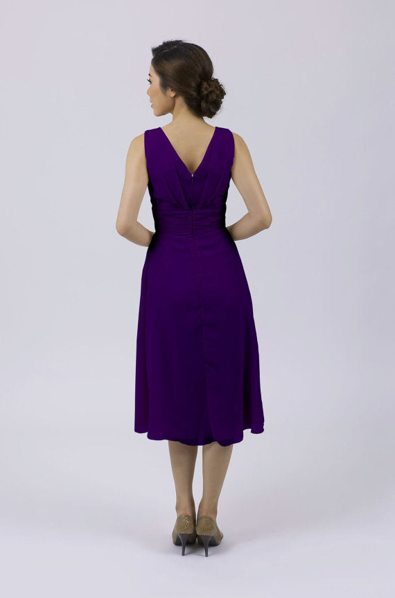 Deep Purple Classic Short Bridesmaid/Prom Dress,BD98018