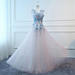 Long Pink&amp;Blue Butterfly Evening Dress Floral Tulle Dress Women Formal Party Gown  BD98015