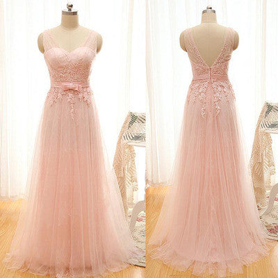 Pink Prom Dresses,Tulle Prom Dresses,Cheap Prom Dress,Long Prom Dress,BD130