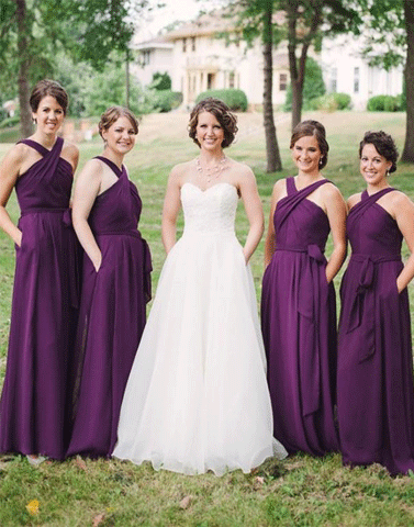 Elegant A-line Bridesmaid Dresses Chiffon Long Bridesmaid Dresses,BH91070