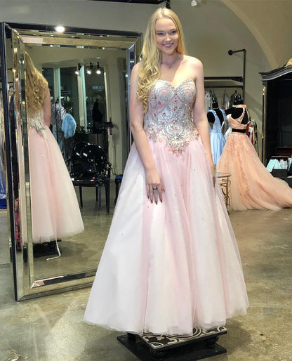 Sweetheart Floor-Length Prom Dress,Beading prom Dress,BH91187