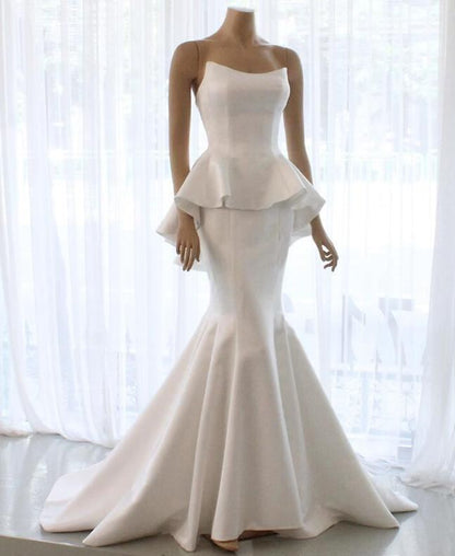 Elegant Mermaid Affordable Simple Design Bridal Long Wedding Dresses, BH91227