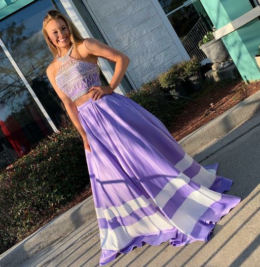 Sexy Two Piece Halter Long Prom Dresses, BH91256