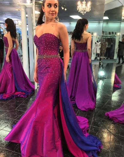 Sweetheart Neckline Prom Dress with Beading,BH91158