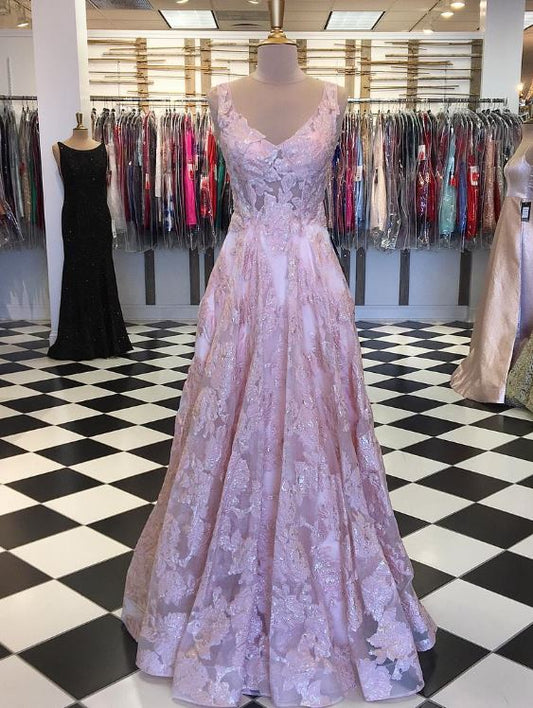 A-Line Sleeveless Long Prom Dresses,Formal Evening Dresses,BH91184