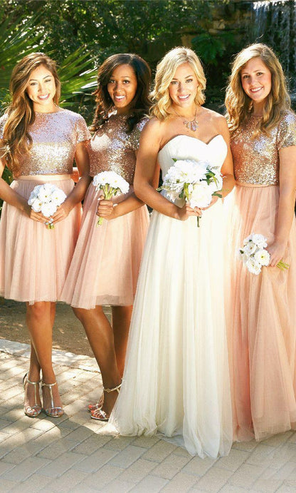 Short Sleeves Bridesmaid Dresses,Wedding Party Dresses,BH91102