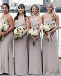 Spaghetti Straps Grey Long Cheap Bridesmaid Dresses,BH91112