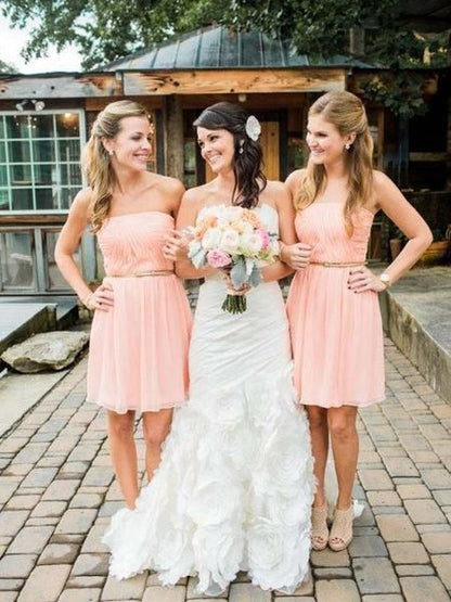 Cheap Pink Straight Short Bridesmaid Dresses,BH91122