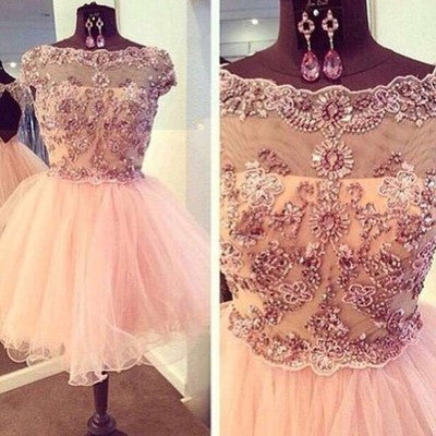 Short prom Dress,Charming Prom Dresses,Pink prom Dress,homecoming dress,Party dress,BD051
