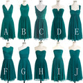 Mismatched Bridesmaid Dress,Short Bridesmaid Dress,Chiffon Bridesmaid Dress,Teal Bridesmaid Dress, BD127