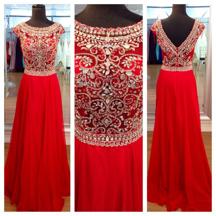 Red Prom Dresses,Charming Prom Dresses,Rhinestone Prom Dress,Long Prom Dress, Party Prom Dress,BD138