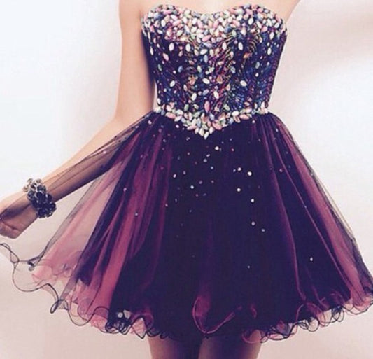 purple Homecoming dress,Short prom Dress,charming Prom Dresses,BD913