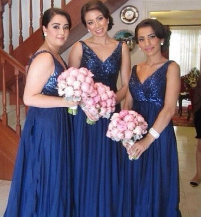 navy bridesmaid dress,long bridesmaid dress,sequin top bridesmaid dress,charming bridesmaid dresses,BD826