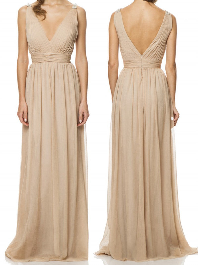 chiffon bridesmaid dress,long bridesmaid dress,cheap bridesmaid dress,simple bridesmaid dress,BD851