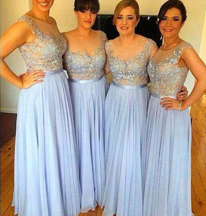 blue bridesmaid dress,long bridesmaid dress,lace top bridesmaid dress,cheap bridesmaid dress,BD847