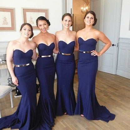 Navy Bridesmaid Dress,Long Bridesmaid Dress,Sweetheart Bridesmaid Dress,Mermaid Bridesmaid Dress, BD168