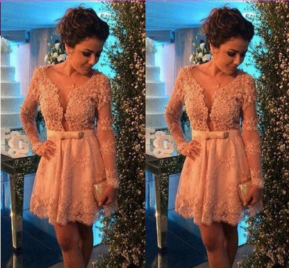 Short prom Dress,Charming Prom Dresses,Long sleeves prom Dress,homecoming dress,Party dress for girls,BD159