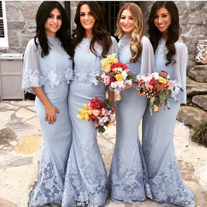 new bridesmaid dress,long bridesmaid dress,lace bridesmaid dress,gray bridesmaid dress,BD849