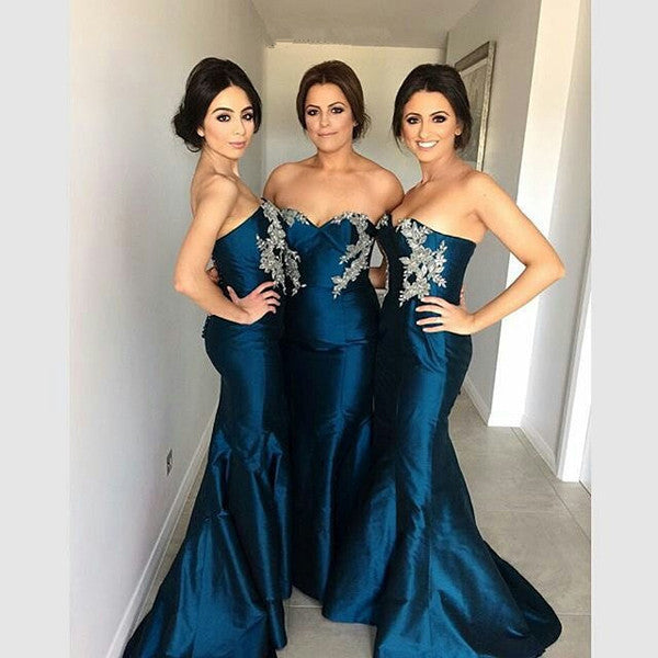 mermaid bridesmaid dress,Long bridesmaid dress,sweetheart bridesmaid dress,BD840