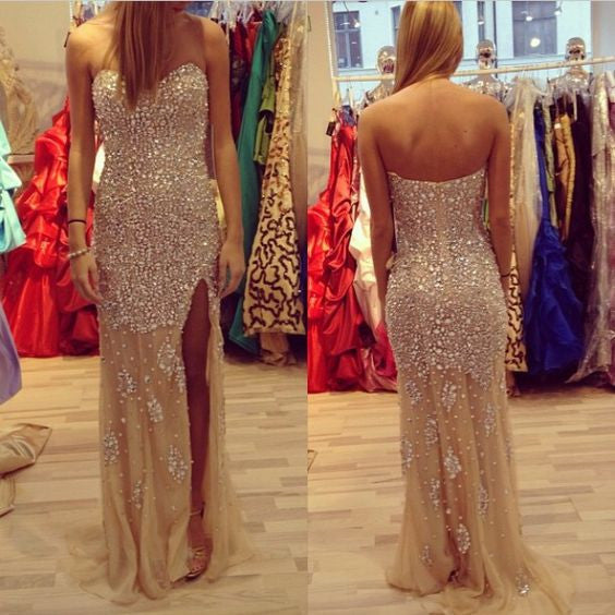 rhinestone prom Dress,charming Prom Dresses,Evening Dress,long prom dress,sweetheart prom dress,BD1655