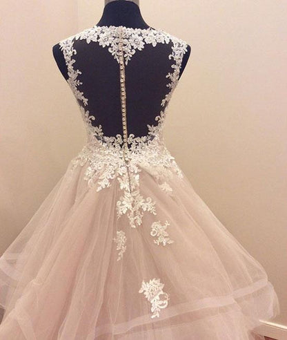 Custom Made Tulle Lace Long Prom Gown, Lace Prom Dresses,PD4558943