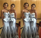 gray bridesmaid dress,long bridesmaid dress,gray bridesmaid dress,mermaid bridesmaid dress,BD1643