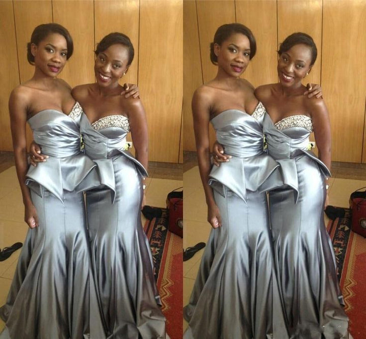 gray bridesmaid dress,long bridesmaid dress,gray bridesmaid dress,mermaid bridesmaid dress,BD1643
